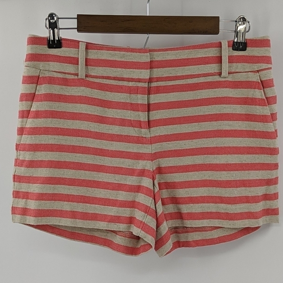 LOFT Riviera Striped Linen Blend Shorts - Picture 1 of 6